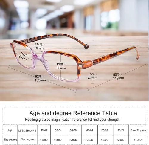 Vista 3 de Blue Light Blocking Reading Glasses for Women Cute Computer Readers Rectangular Lightweight Cheaters Glasses 3 Pack