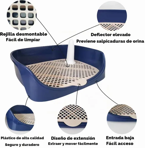 Vista 4 de Tfwadmx Caja de arena para conejillos de indias, bandeja de esquina rectangular para inodoro de animales pequeños, para hurón, chinchilla