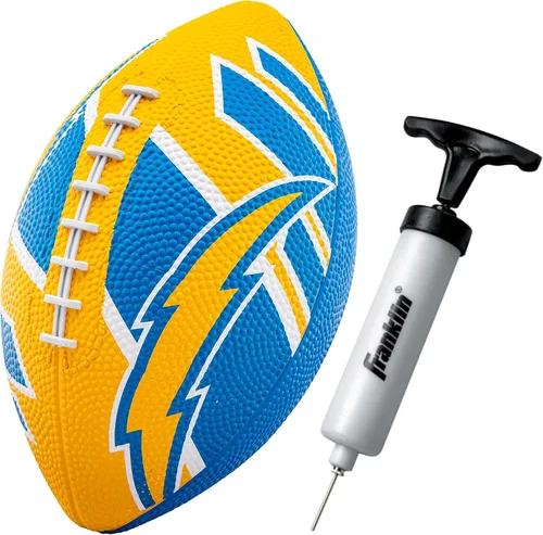 Vista 33 de Franklin Sports NFL Team Footballs - Rubber Youth Mini Balls for All Teams - Kids 8.5" Football + Air Pump Sets - Official NFL Licensed