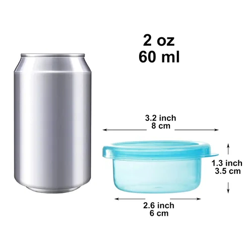 Vista 2 de Youngever 9 juegos de almacenamiento de alimentos para bebés, recipientes de plástico para alimentos para bebés (2 onzas)