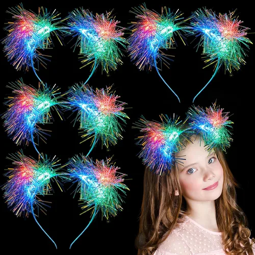 Vista 8 de 4 diademas iluminadas con orejas de gato con luces LED para decoración de fiesta de mujeres y niñas como se muestra en la imagen