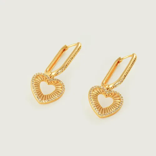 Vista 5 de MEVECCO - Aretes de argolla para mujer, chapados en oro de 14 quilates, delicados, con forma geométrica de cono triangular