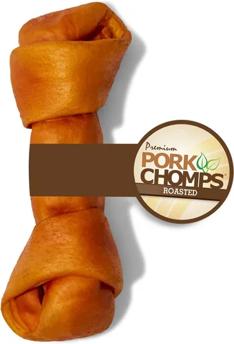 Vista 15 de Pork Chomps Masticables de piel de cerdo asada para perros, nudos de 6 pulgadas, 6