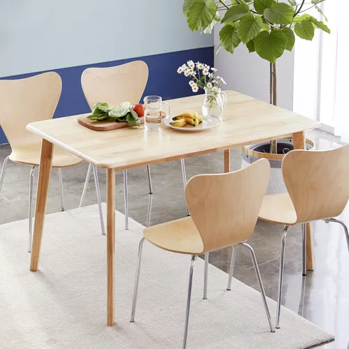Vista 10 de Livinia Canberra 47.2" Mesa de comedor rectangular de madera/Mesa de cocina de roble malayo moderno de mediados de siglo (roble natural) Solo mesa