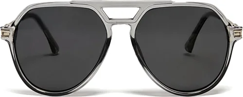 Vista 11 de VISOONE Aviator Sunglasses for Women Men UV400 Protection Retro Shades Negro/Marrón