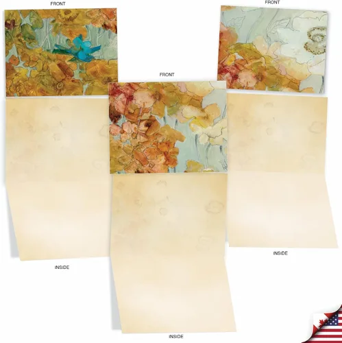 Vista 3 de The Best Card Company – 10 tarjetas en fondo blanco con flores, en caja (4 x 5.12 pulgadas) – Juego de tarjetas florales surtidas