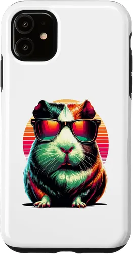 Vista 5 de Funda colorida para iPhone 15 con gafas de sol de arte pop para amantes de conejillos de indias