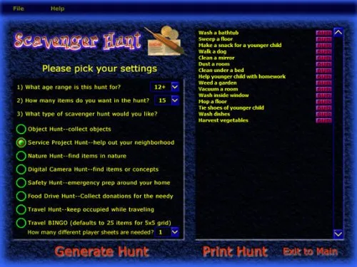 Vista 8 de Riddle Me Scavenger and Treasure Hunt Clue Software for Windows Download