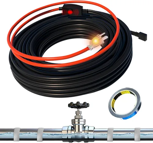 Vista 11 de Tubo, cable térmico con termostato Heat It HISD, 6 pies, negro