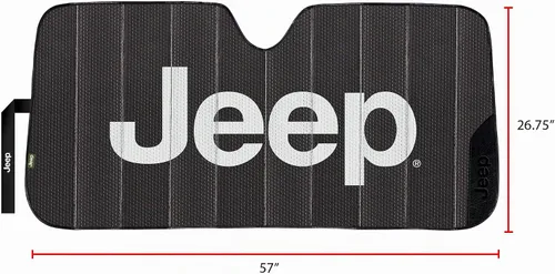 Vista 2 de Plasticolor 003859W01 - Parasol para parabrisas delantero de Jeep, acabado mate negro, para auto, camión o SUV