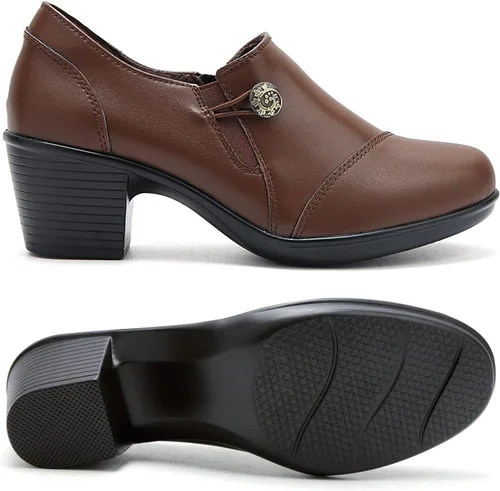 Vista 2 de UZB Mocasines sin cordones con cremallera para mujer