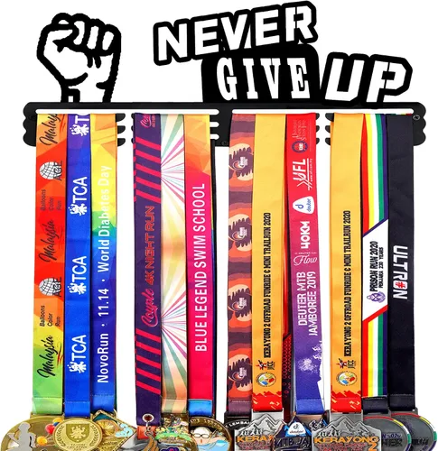 Vista 13 de Goutoports Estante de exhibición para colgar medallas, organizador personalizado de cinta de premios para corredores de carreras deportivas, placas