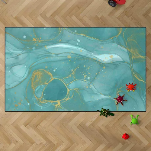 Vista 14 de TOMWISH - Alfombra abstracta pintada a mano en blanco y negro con pintura dorada, sala de estar, dormitorio, decoración de suelo, alfombra
