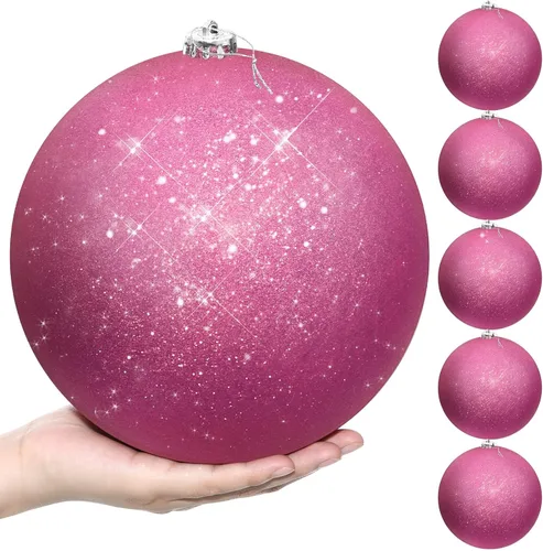 Vista 10 de Zubebe 6 Piezas Bolas de Navidad Extra Grandes de 8" para Exteriores, Adornos Jumbo Oversized para Árbol de Navidad, Decoraciones Gigantes, Bolas