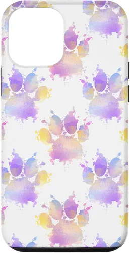 Vista 12 de iPhone 15 Watercolor Paint Splatter Dog Paw Print Case