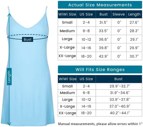 Vista 6 de WiWi Camisón de viscosa de bambú para mujer, cómodo, camisón, ligero, tallas S-4X