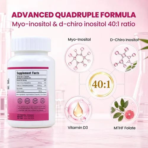 Vista 3 de Myo & D-Chiro Inositol para Mujeres 2000mg - Proporción 40:1, 90