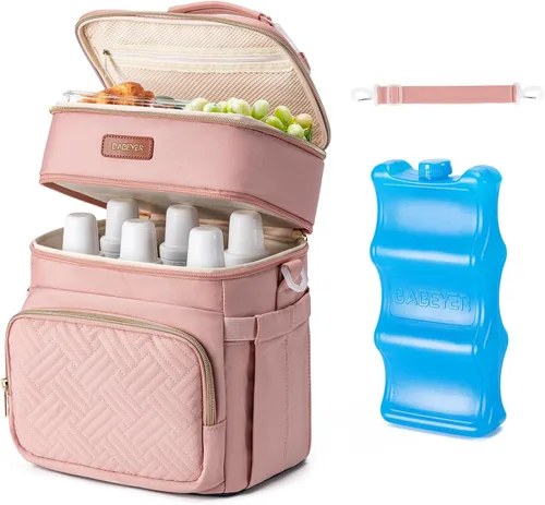 Vista 14 de Bolsa enfriadora de leche materna con bolsa de hielo para 6 biberones de hasta 9 onzas