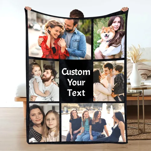 Vista 20 de Baosity Manta personalizada con texto, fotos Manta personalizada para envolver usando mis propias fotos Manta personalizada Regalos