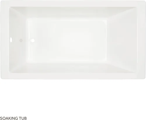 Vista 2 de Signature Hardware 447022 Sitka - Bañera de acrílico de 60 pulgadas con orificio de desbordamiento preperforado, color blanco