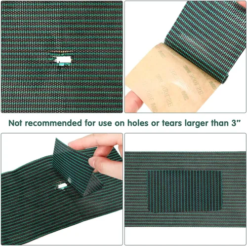 Vista 4 de Honoson Kit de parche para cubierta de seguridad para piscina, kit de reparación de cubierta de seguridad para piscina, parche autoadhesivo de malla