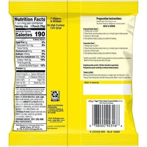 Vista 3 de Gofle Eggo Minis con sabor a arce, 2.64 onzas, 72 por caja.