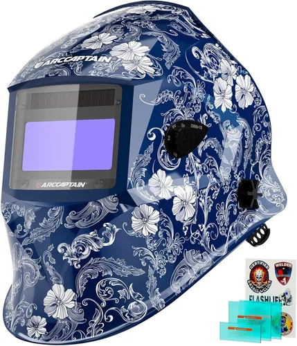 Vista 13 de ARCCAPTAIN - Casco de soldadura de oscurecimiento automático, capucha de soldadura de color real 1/1/1/1, sensor de arco 4, tiempo de respuesta