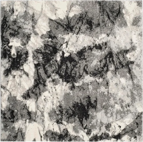 Vista 15 de SAFAVIEH Retro Collection - Alfombra decorativa de 2 pies 3 pulgadas x 5 pies, color crema y gris, diseño abstracto moderno, no desprende pelusa