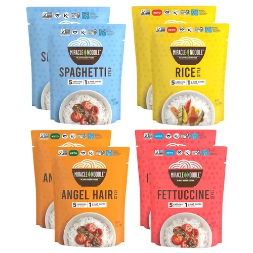 Vista 16 de Miracle Noodle Angel Hair Pasta - Fideos Shirataki a base de plantas, fideos Konjac, vegana, sin gluten, pasta baja en carbohidratos, paleo, fideos