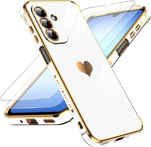Vista 70 de LeYi Funda para Motorola-G 2025: Love Heart Plating Luxury, Negro