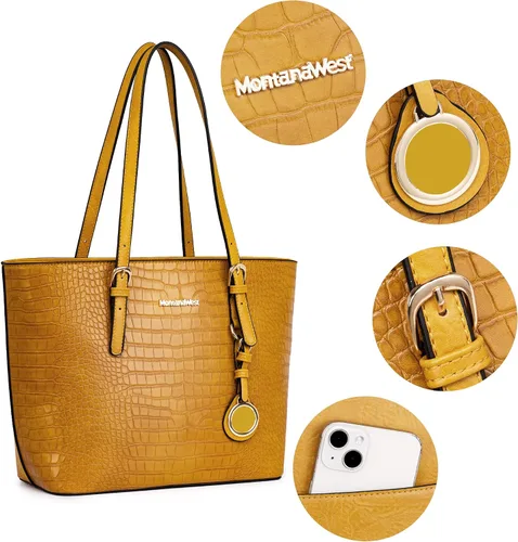 Vista 4 de Juego de bolsos para mujer, bolso de mano para mujer, bolso de hombro grande y mediano, bolso de hombro, bolso de 2 piezas