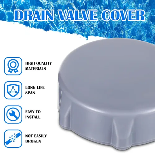 Vista 4 de Tujoe Tapón de válvula de drenaje de repuesto P6H1158 de plástico, compatible con piscinas, modelo P01006, tapa de válvula de drenaje gris