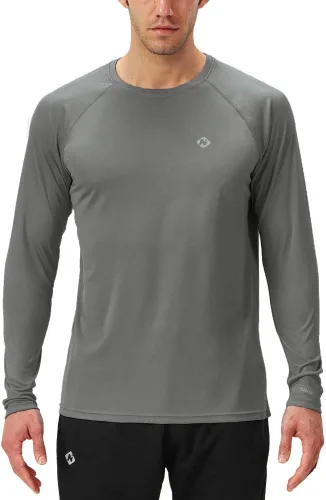 Vista 2 de NAVISKIN Camisas de protección contra erupciones para hombre, camisetas de natación FPU 50+ con protección solar ultravioleta, camisas de manga