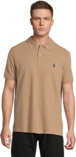 Vista 5 de Polo de piqué de algodón sólido para hombre con pequeño Pony Gris jaspeado