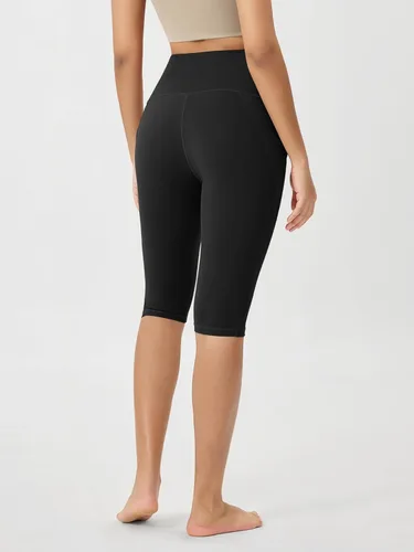 Vista 3 de ODODOS - Leggings tipo capri de mujer, no se traslucen y modelan el abdomen, con cintura alta y bolsillos para hacer yoga, atletismo, ejercicio