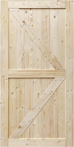 Vista 12 de S&Z TOPHAND® Puerta de granero de 20 x 84 pulgadas, puerta de granero británica sin terminar, estilo moderno, madera maciza, requiere montaje