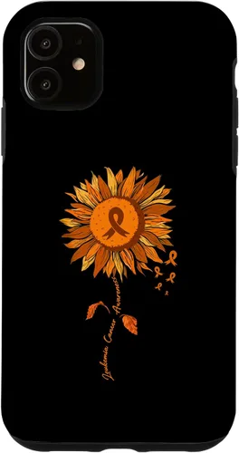 Vista 8 de Funda para iPhone 17 con cinta naranja y girasol de conciencia sobre la leucemia