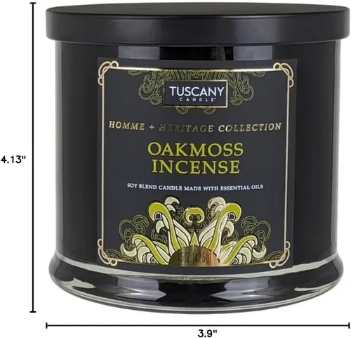 Vista 7 de Tuscany Candle Oakmoss - Vela perfumada en tarro de incienso, 15 onzas, colección Homme + Heritage