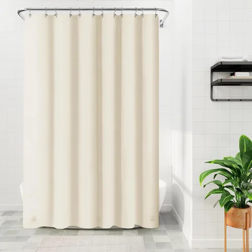 Vista 23 de Barossa Design - Forro de cortina estrecho de PEVA para ducha, con 3 imanes, impermeable, para cabina de baño pequeña, sin PVC, ojales metálicos