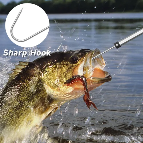 Vista 6 de SANLIKE Telescopic Fishing Gaff Aluminum Pole with Nonslip Rubber Handle Stainless Steel M8 Screw Hook Gris