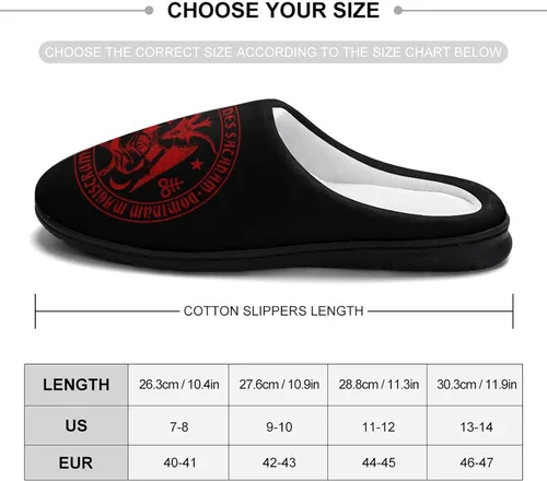 Vista 2 de Zodiac Baphomet - Pantuflas de algodón para hombre, de espuma viscoelástica, lavables, antideslizantes, para casa