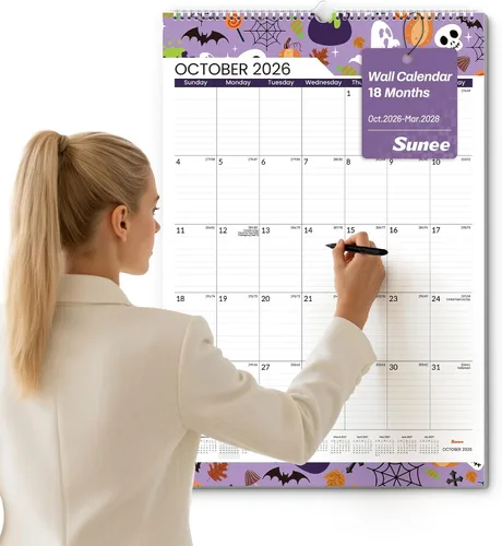 Vista 11 de SUNEE Calendario de pared grande 2026-2027, 22.75 x 15.5 pulgadas, calendario de 18 meses (finaliza marzo de 2028), vertical extragrande, playas