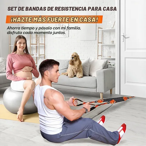 Vista 3 de KUTIZE Bandas de Resistencia, Bandas de Ejercicio con Mangos, Anclaje de Puerta, Equipo de Entrenamiento de Tríceps de Servicio Pesado