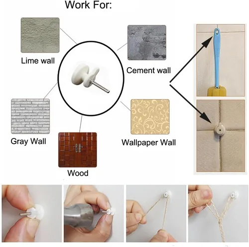 Vista 9 de 100 unidades de mini pinzas para fotos, pinzas para colgar en la pared, decoración para dormitorio, para fotos polaroid, obras de arte para niños