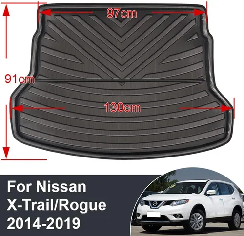Vista 2 de Bandeja de forro de carga para maletero Nissan X-Trail Rogue XTrail T32 2014 2015 2016 2017 2018 2019 maletero Mat impermeable