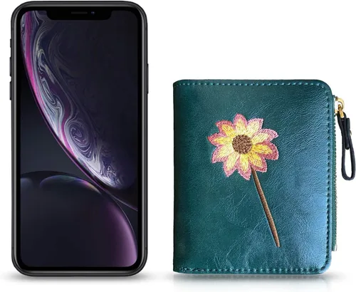 Vista 7 de AOXONEL Cartera pequeña plegable para mujer billetera compacta para mujer con cremallera para adolescentes niñas y niños Verde Classic