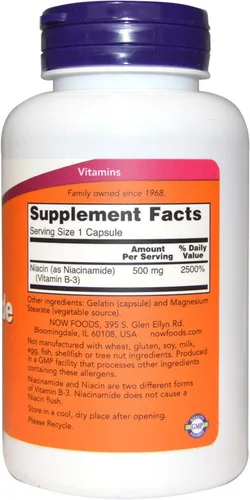 Vista 2 de Niacinamida 500mg 100 cápsulas (paquete de 2)