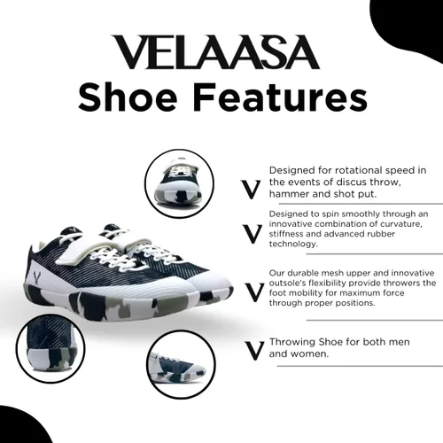 Vista 2 de VELAASA Piedras Zapatos de lanzamiento Zapatos de tiro de disco para hombres y mujeres Zapatos de tiro y jabalina para correr Equipo