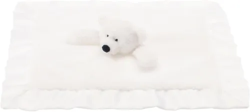 Vista 4 de Apricot Lamb Manta de seguridad suave de animales de peluche, oso polar blanco, manta de personaje para guardería, felpa de lujo para acurrucarse