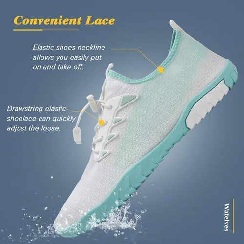 Vista 6 de WateLves Zapatos de agua para hombres y mujeres, para natación, playa, piscina, surfear, hacer yoga o aerobics en el agua, calcetines para el agua